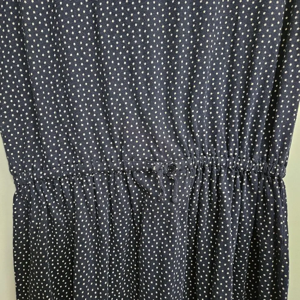 Polo Ralph Lauren Girls Knit Dress Sz XL (16 Navy Blue White Stars Elastic Waist